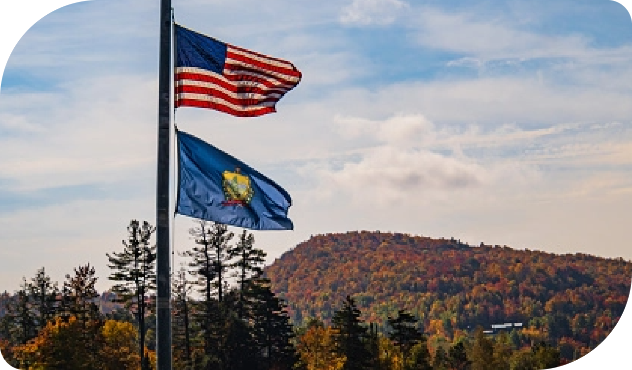 United States and Vermont flags